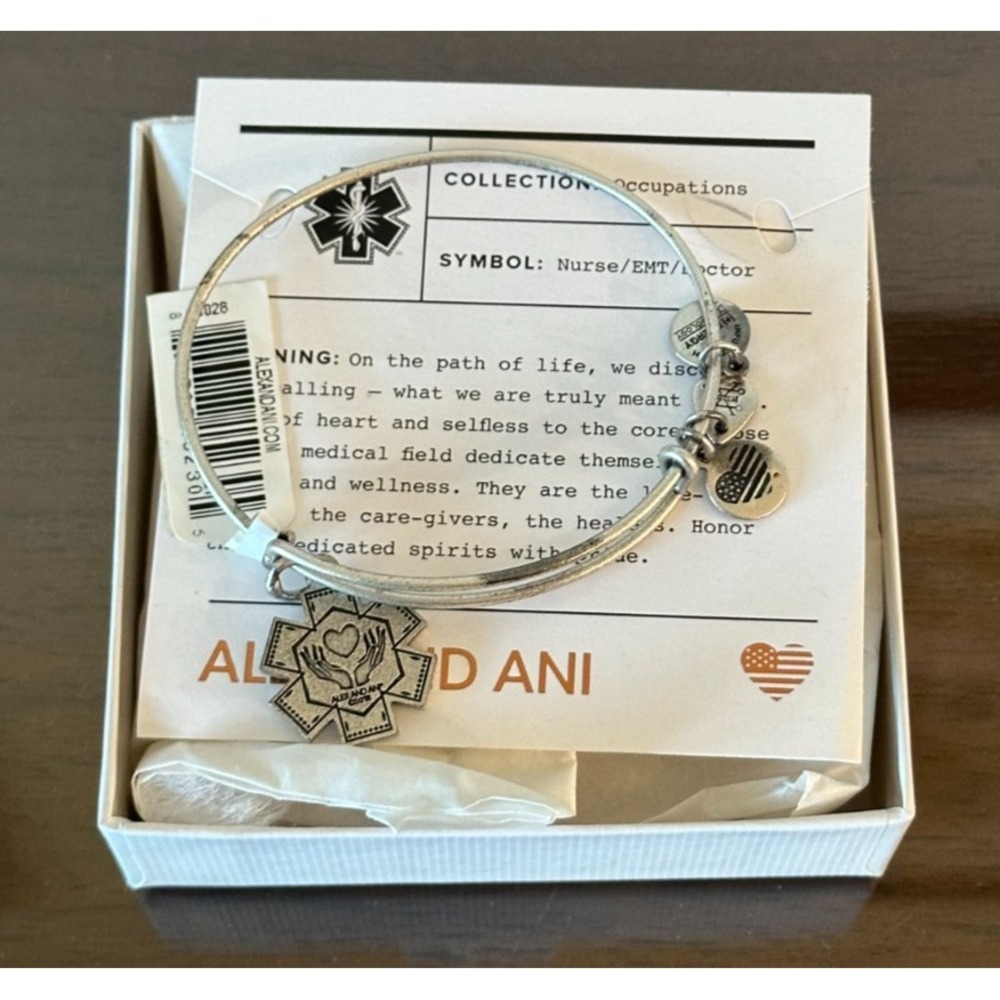 Alex And Ani Medical Professional Nurse EMT Silver Bangle Bracelet NWT
